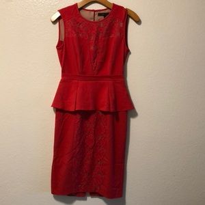 BCBG Peplum red cocktail dress